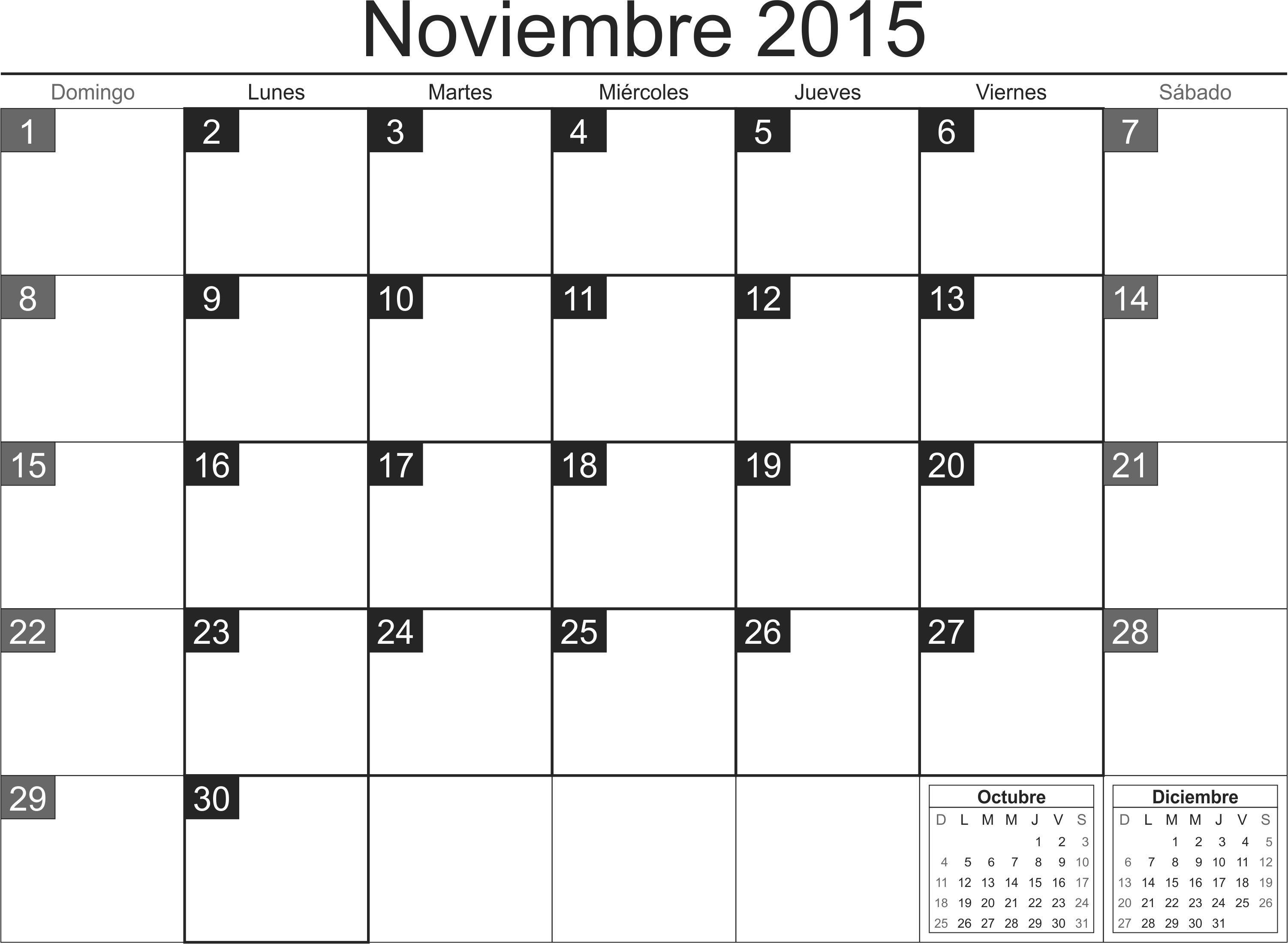 Calendario Nov 2015