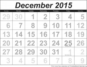 Free calendar December 2015