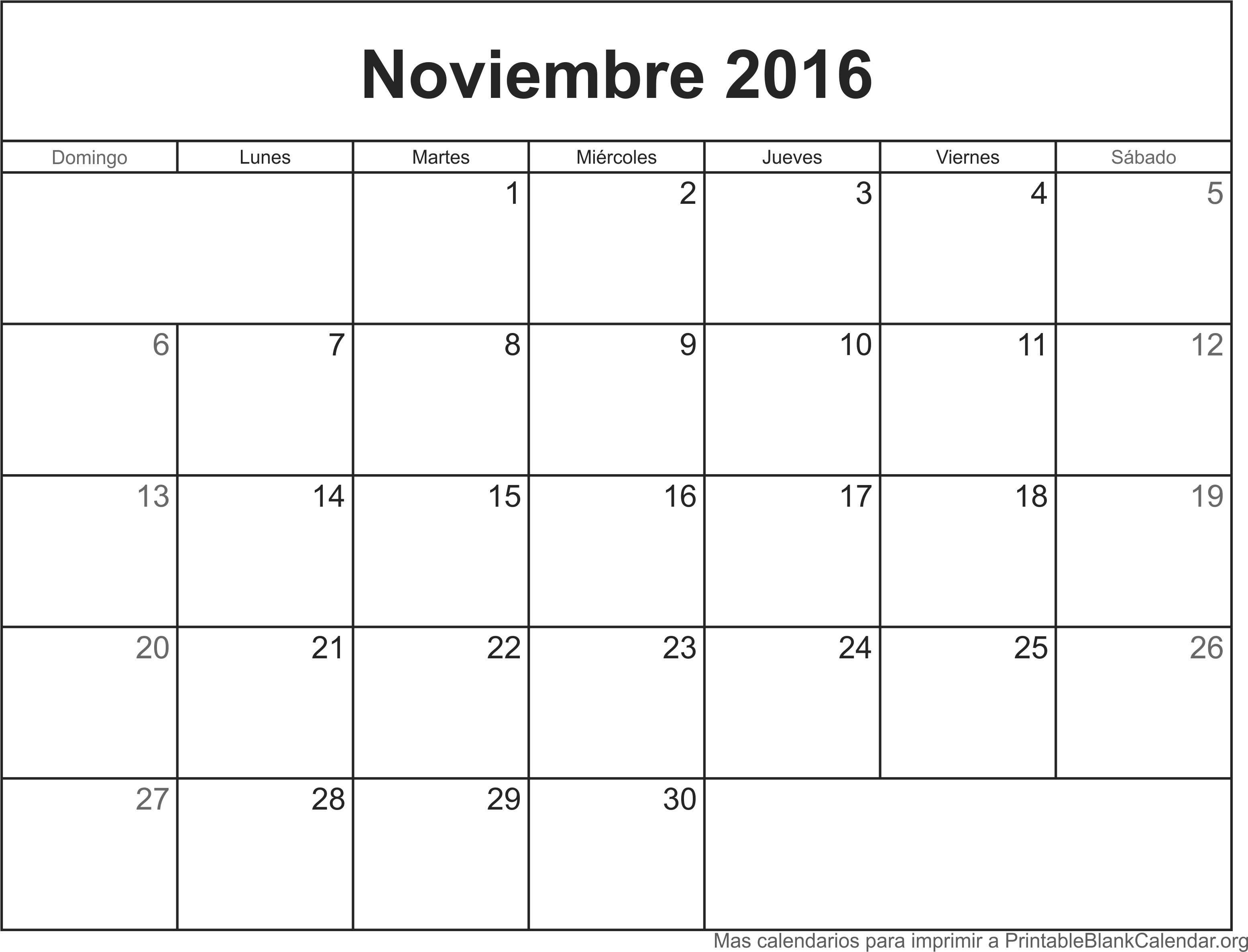 Nov 2016 calendario