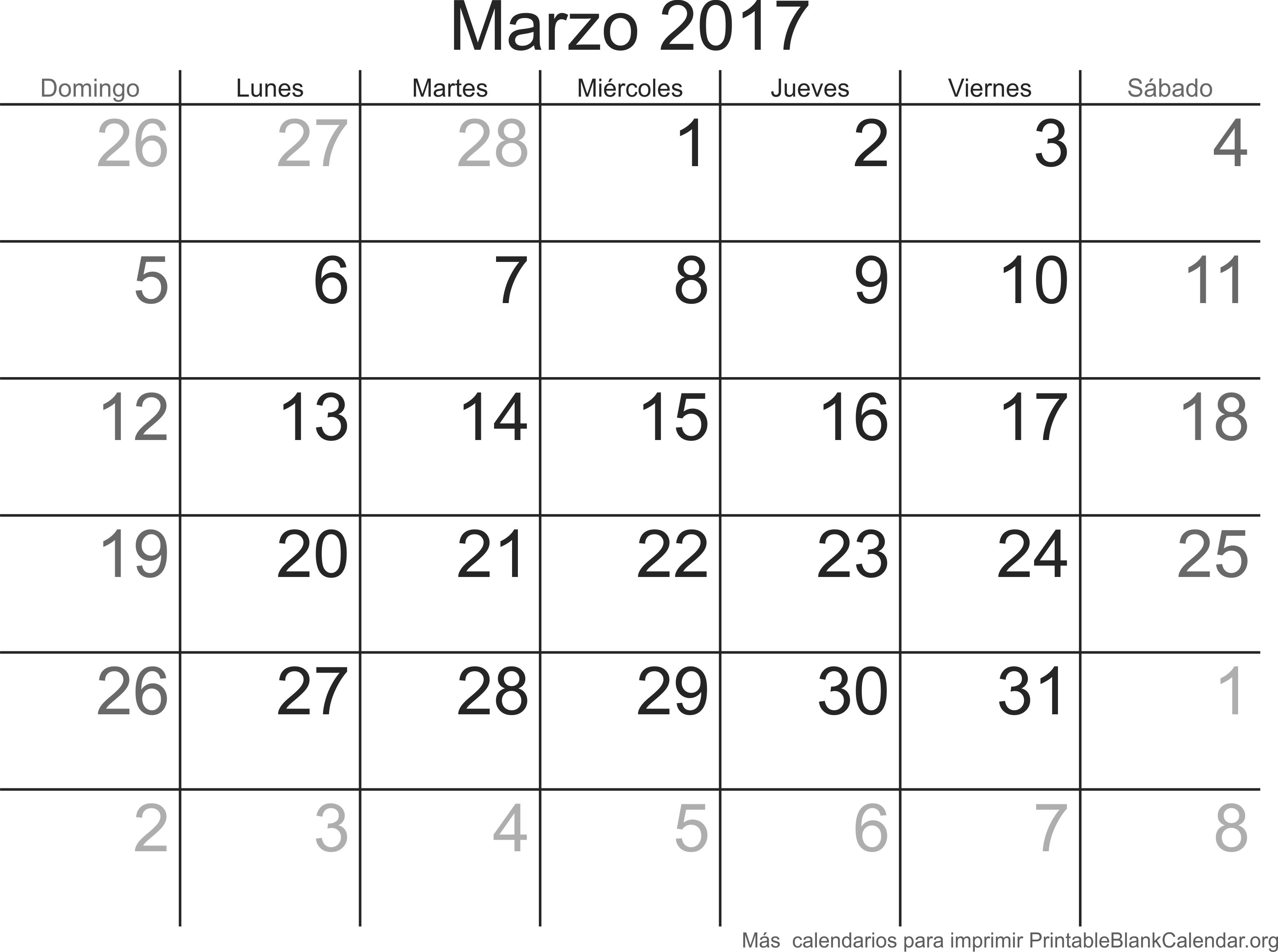 mar 2017 calendario