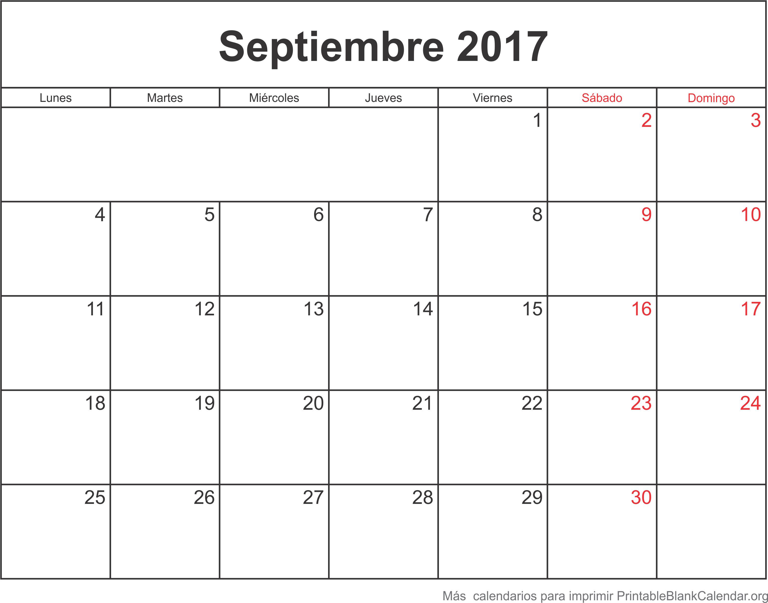 septiembre 2017 agenda