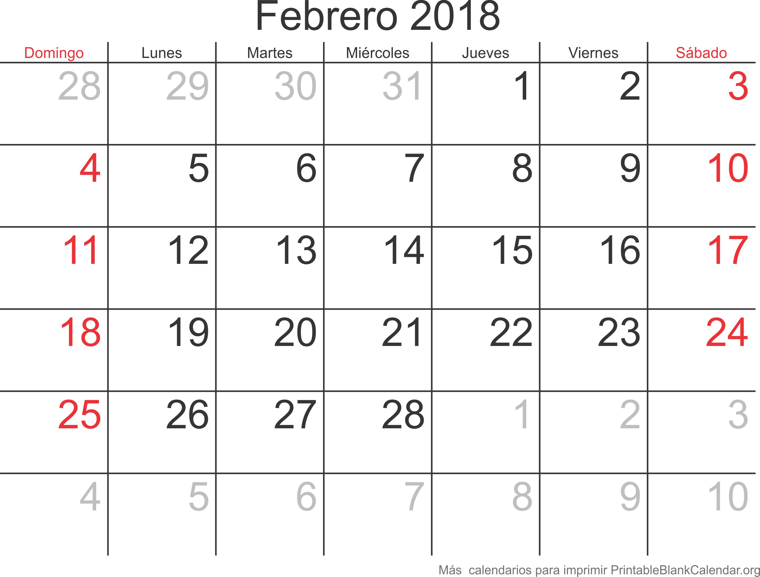 febrero 2018 agenda
