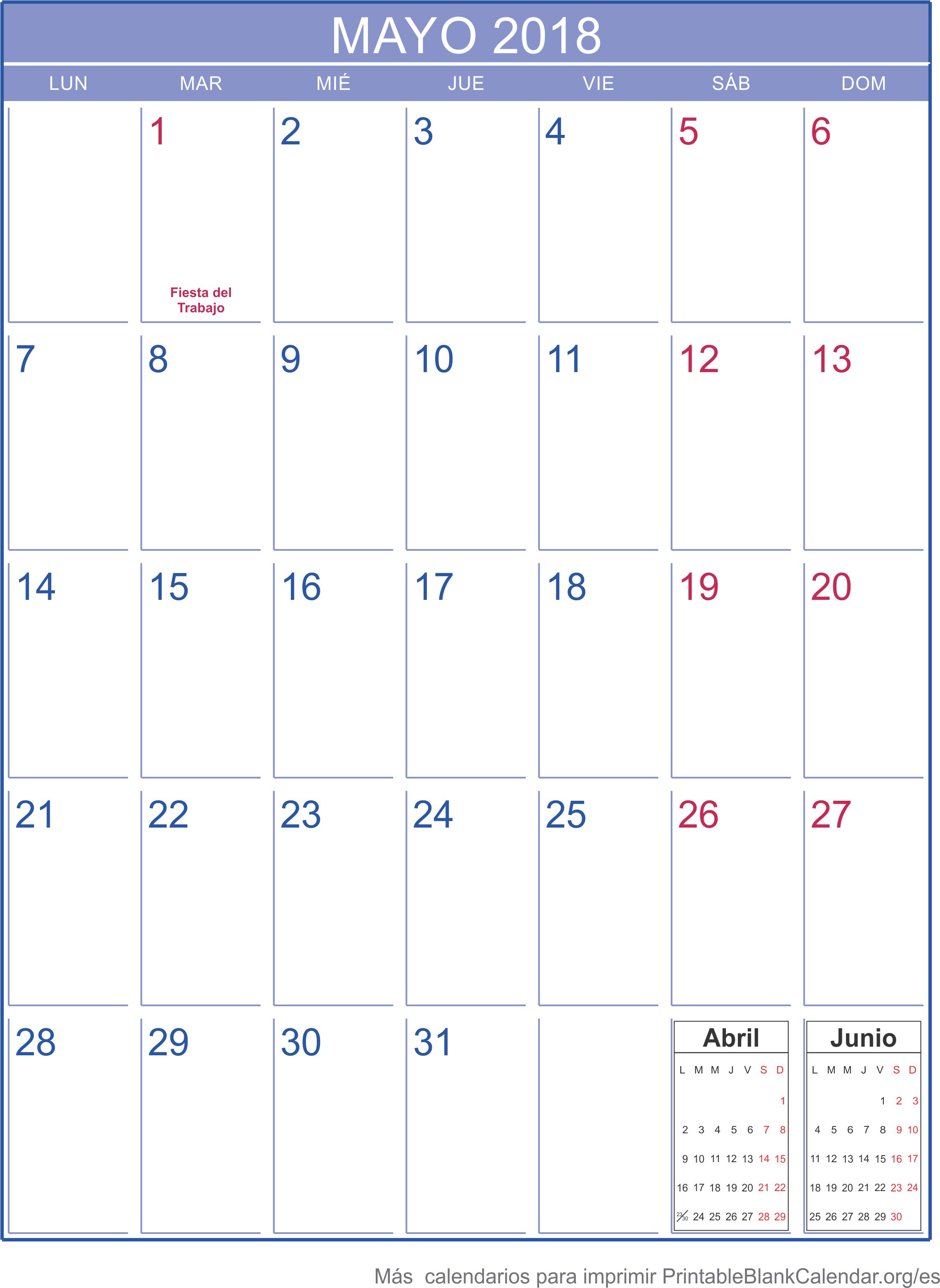 mayo 2018 calendario