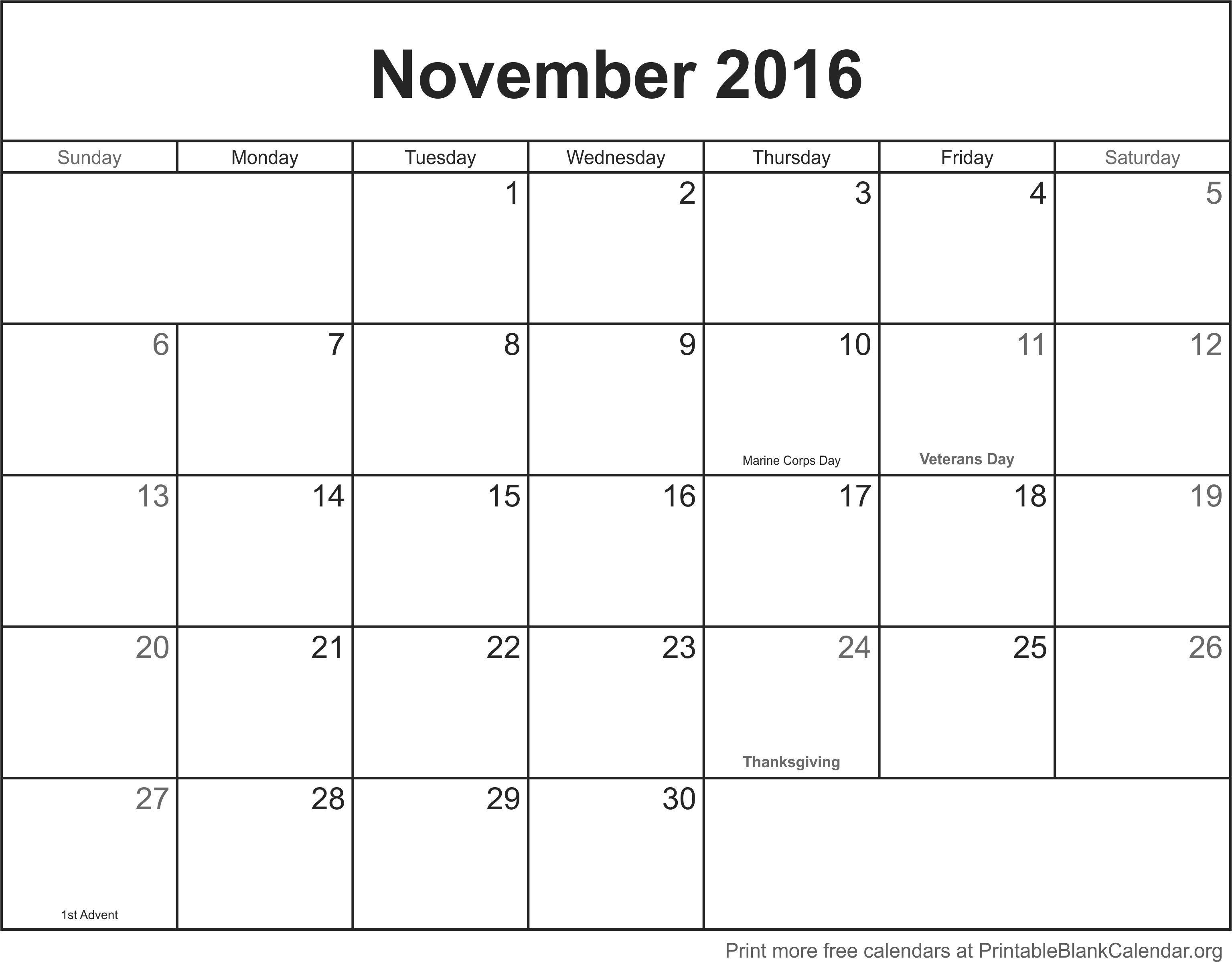 November, 2016