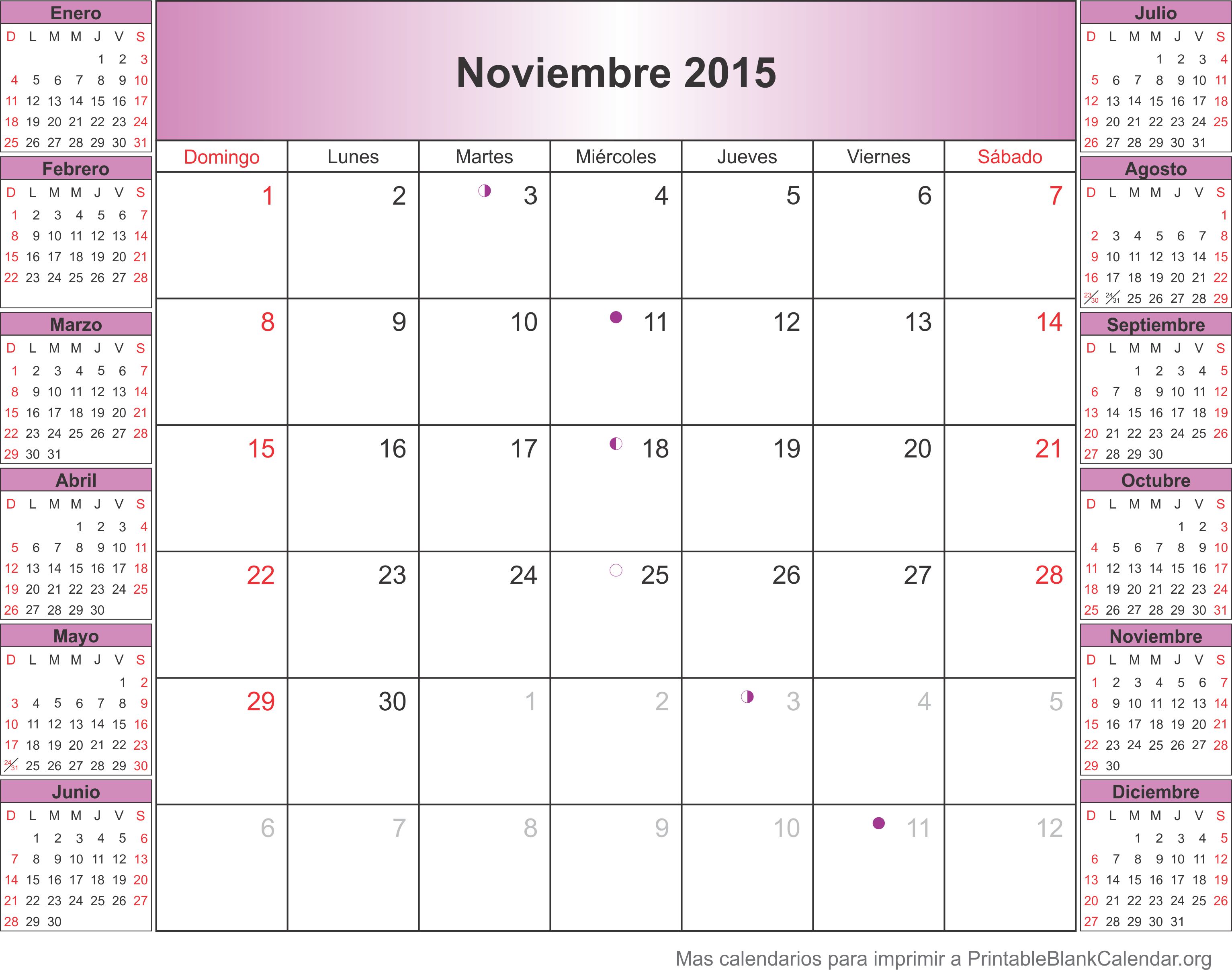 Noviembre 2015 agenda