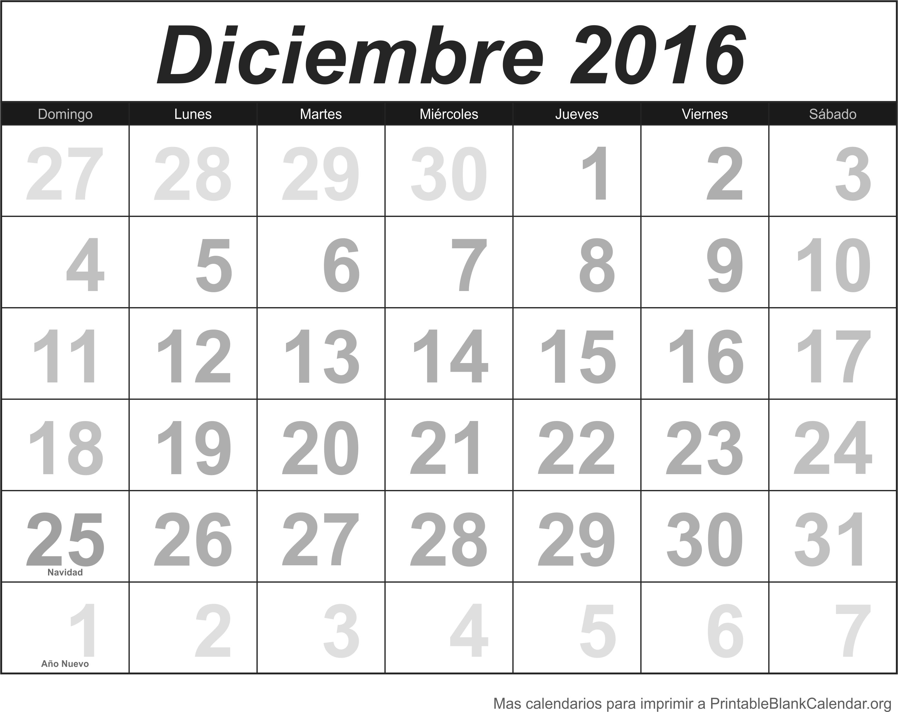 calendario dec 2016