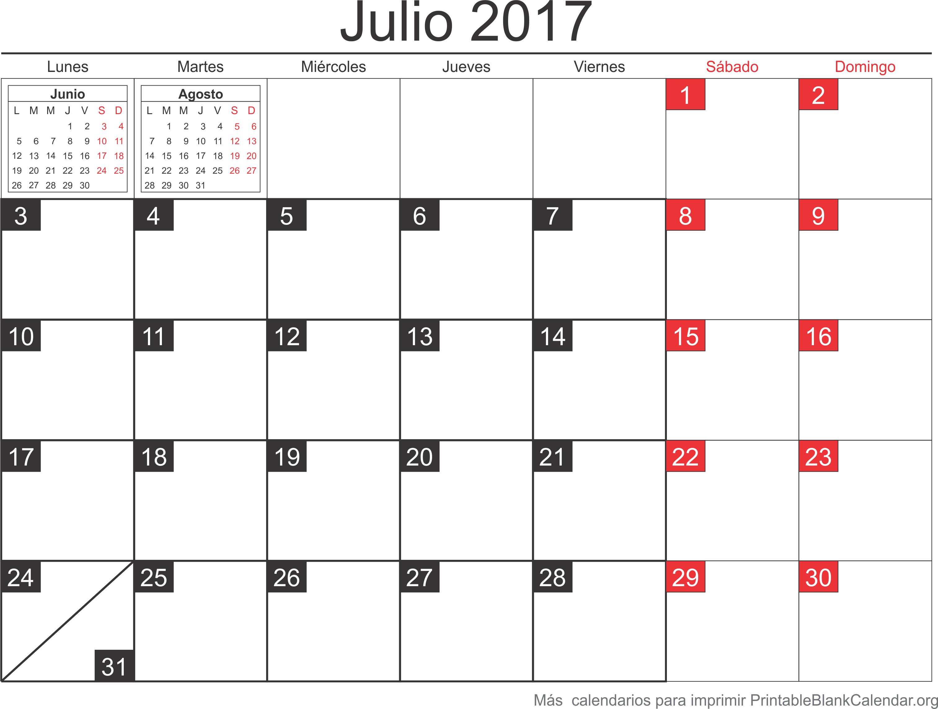 julio 2017 agenda
