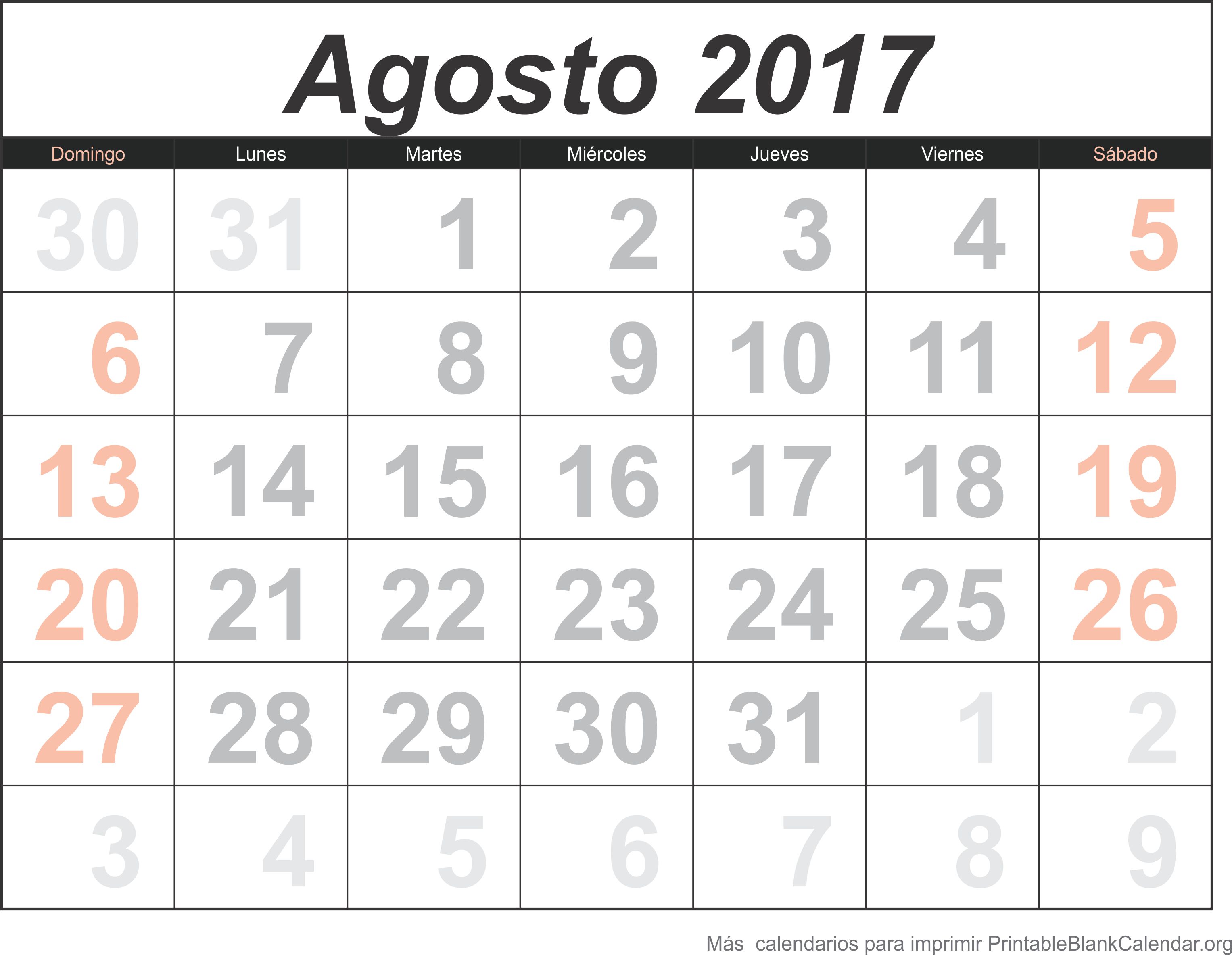 ago 2017 calendario
