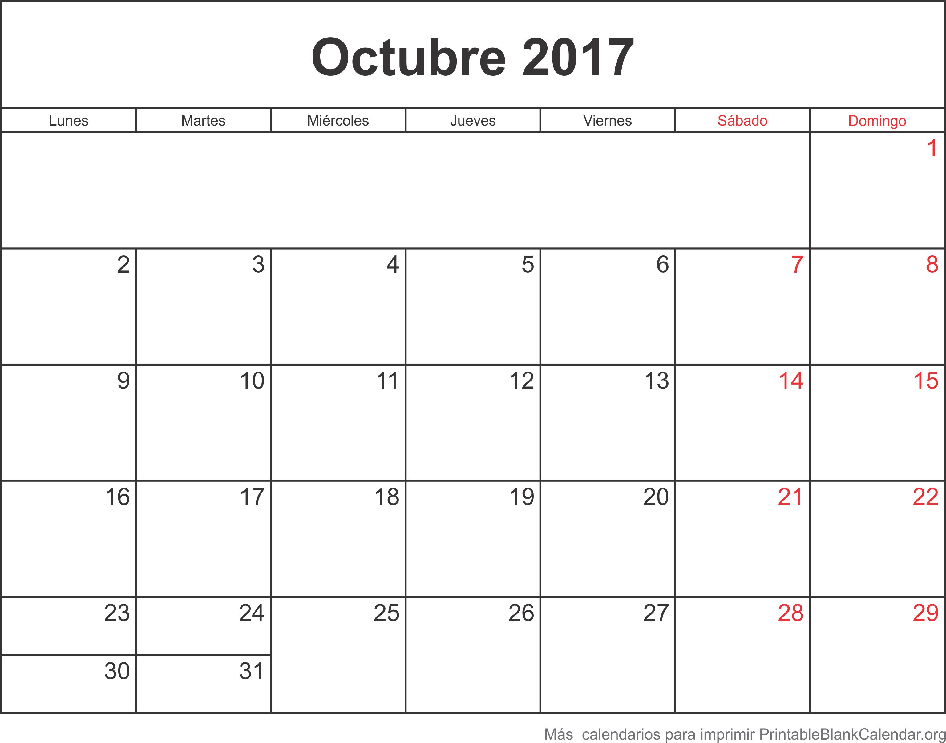 octubre 2017 agenda