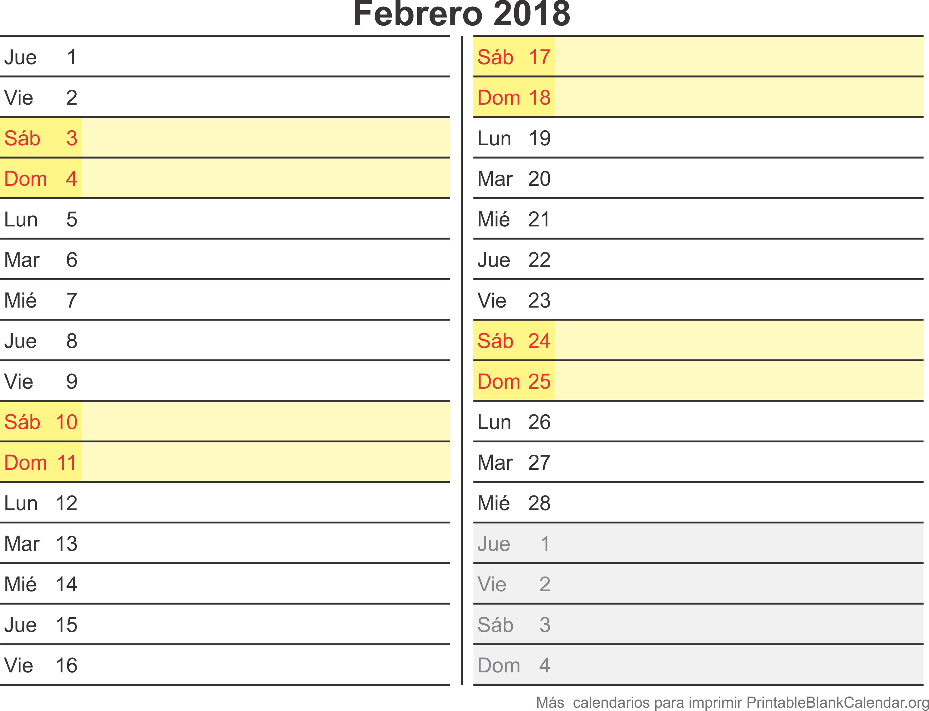calendario-para imprimir feb 2018