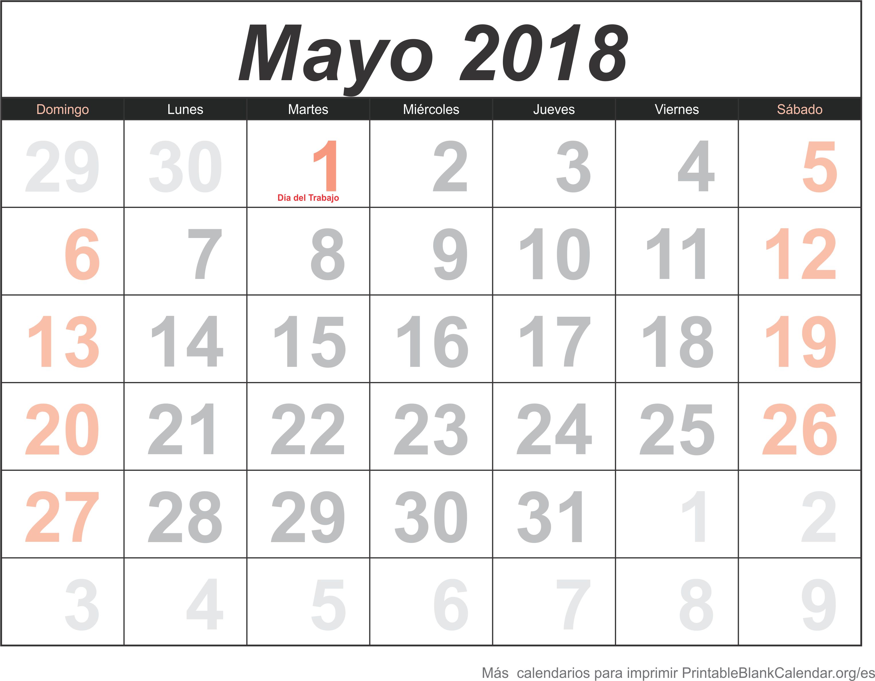 calendario may 2018