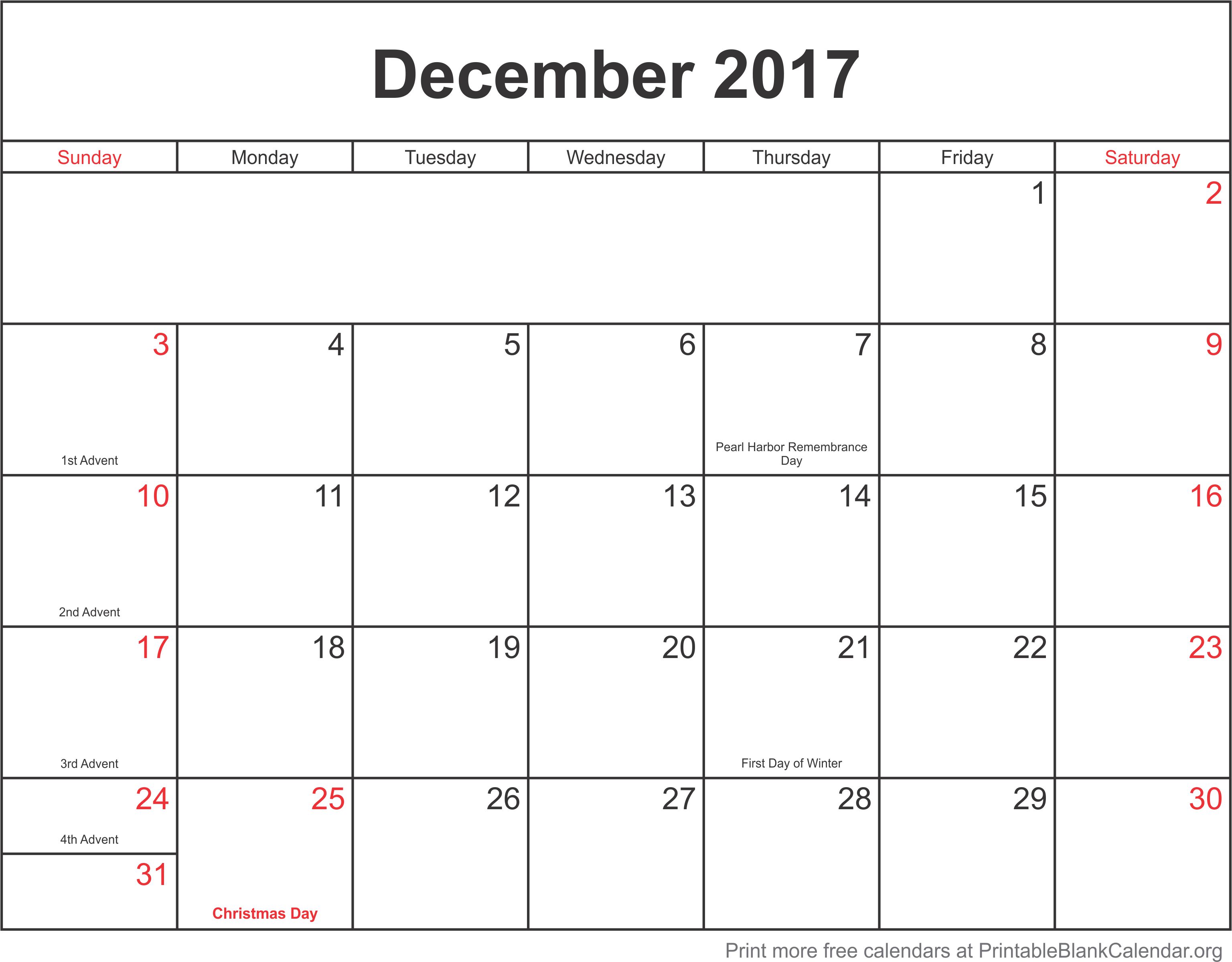 Calendar For December 2017 Printable Calendars At A Glance