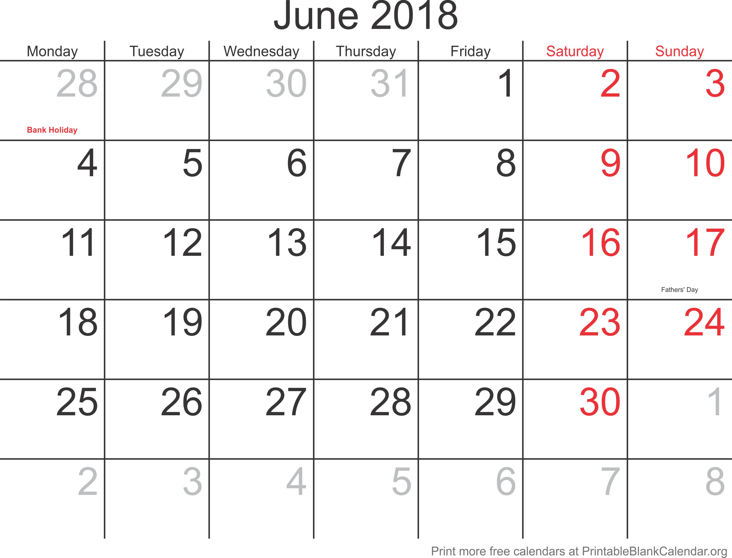 june 2018 monthly calendar printable blank calendar org